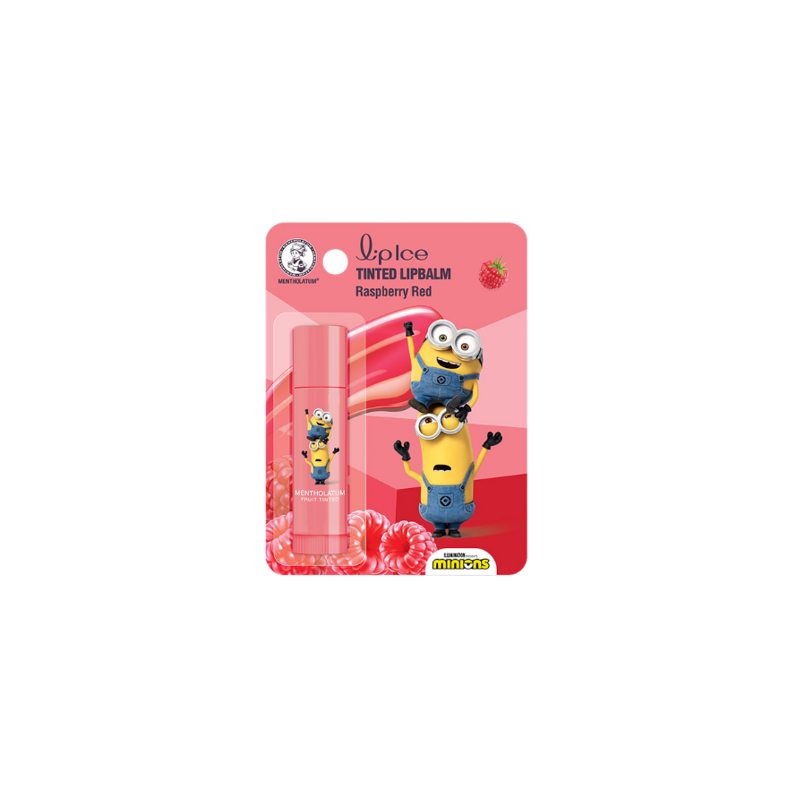 minion 　tint 2本セット+lip boost mint LipIce Tinted Lipbalm Raspberry Red (Minions) 3.5g – Mentholatum