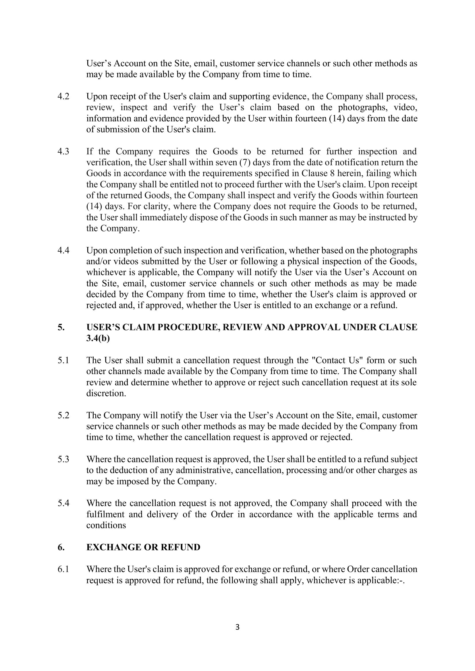 Return & Refund Policy page 3