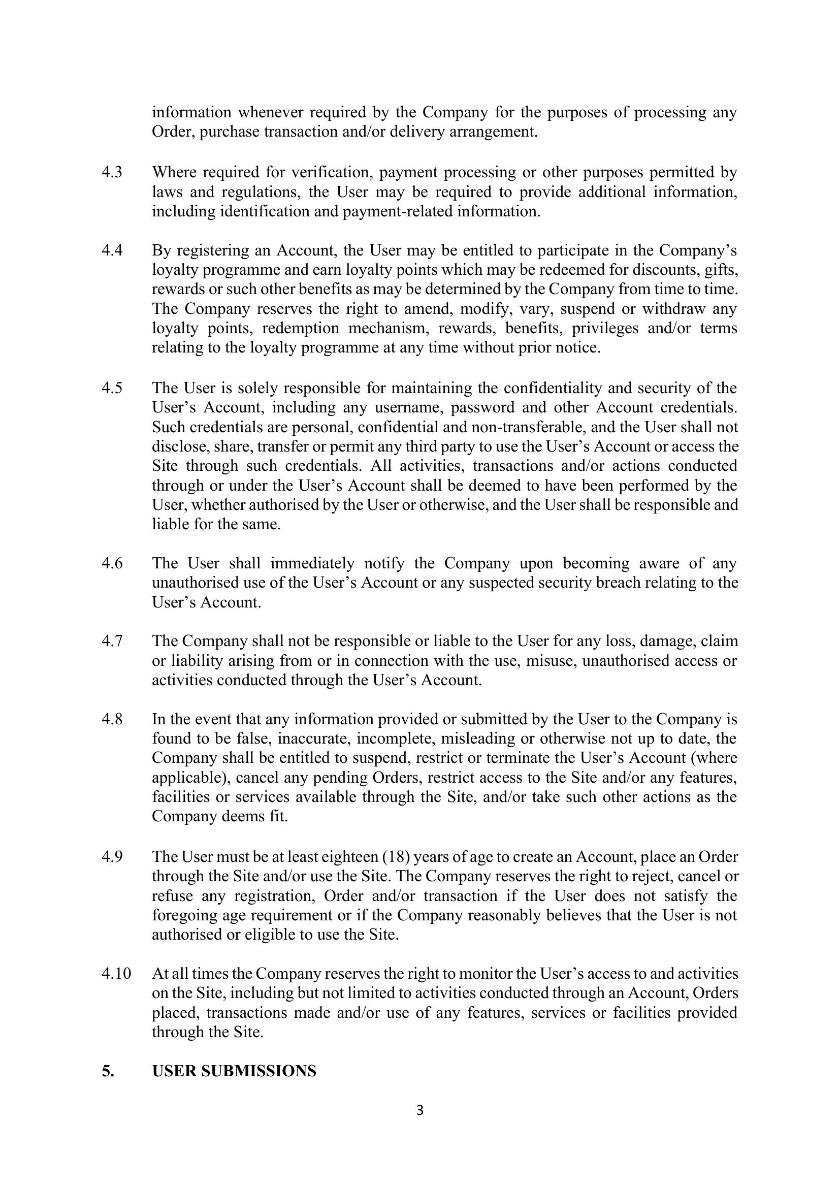 Terms & Conditions page 3