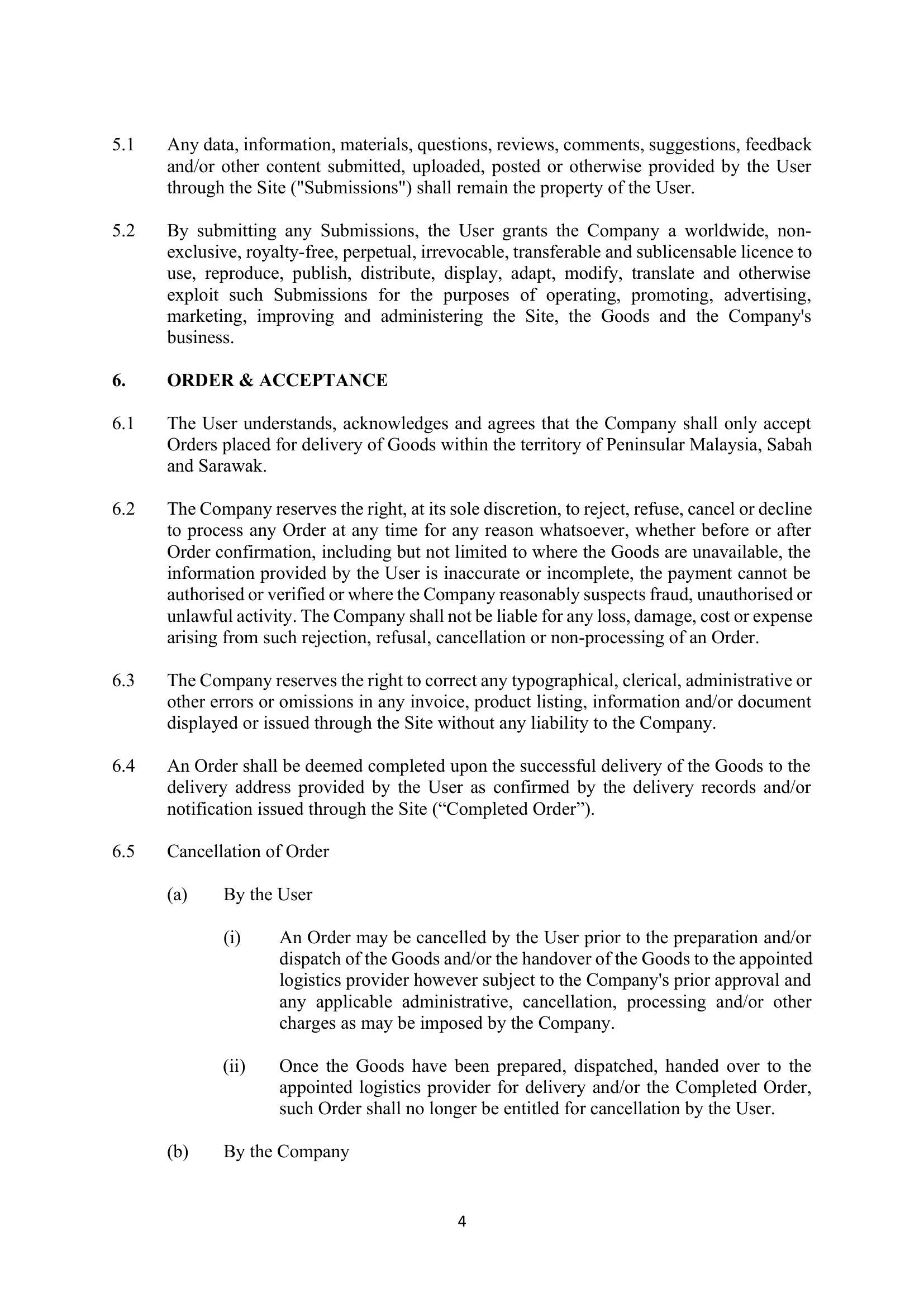 Terms & Conditions page 4