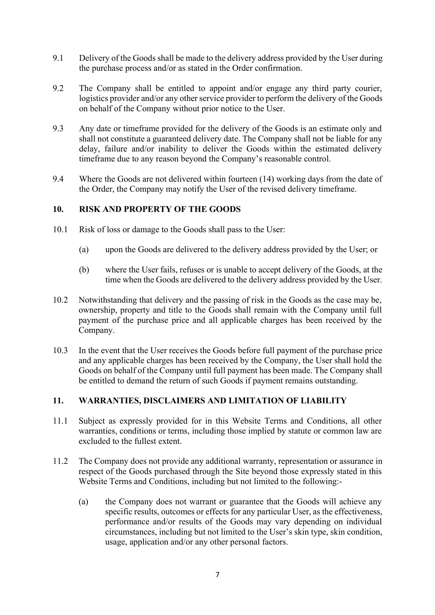 Terms & Conditions page 7