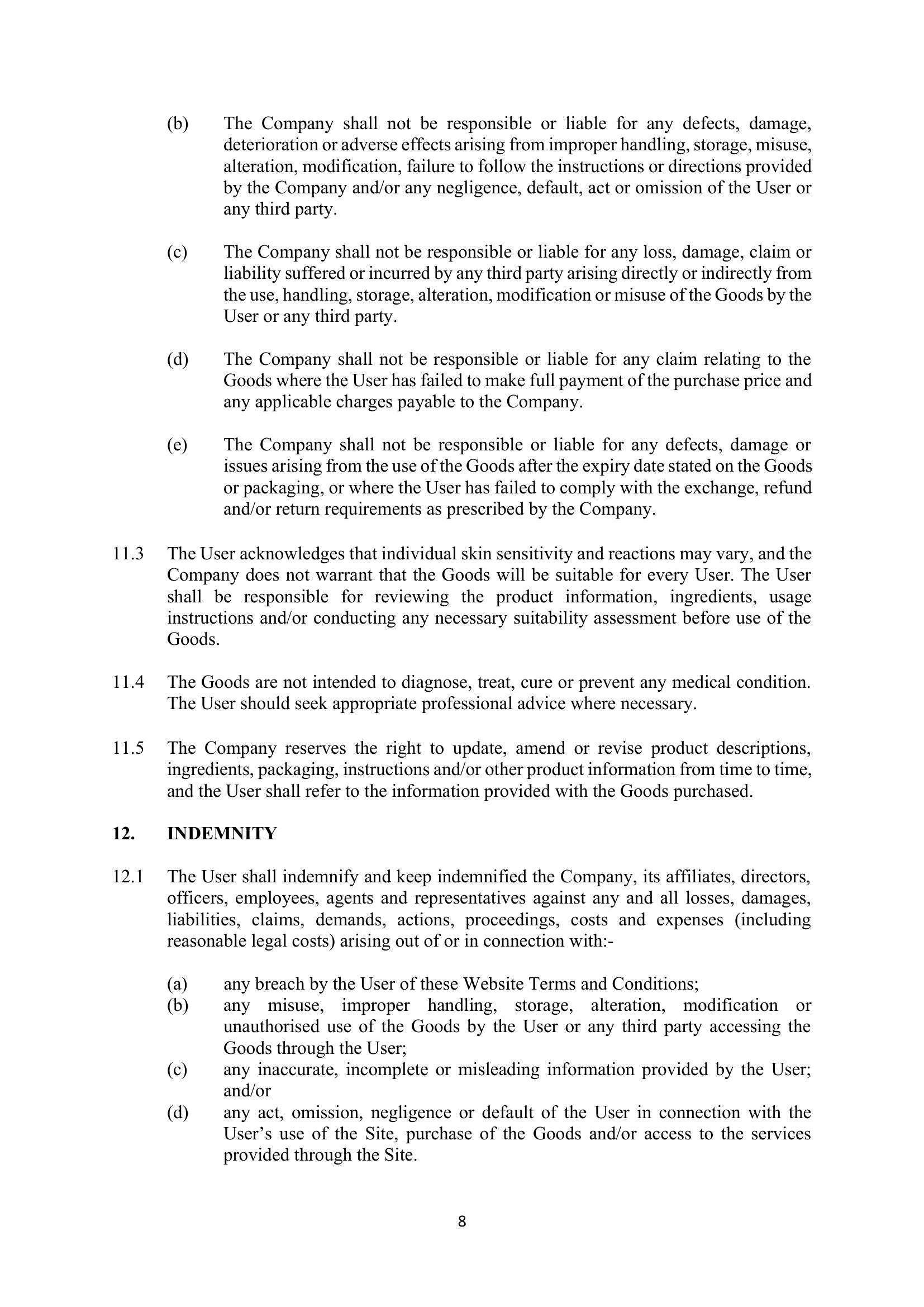 Terms & Conditions page 8
