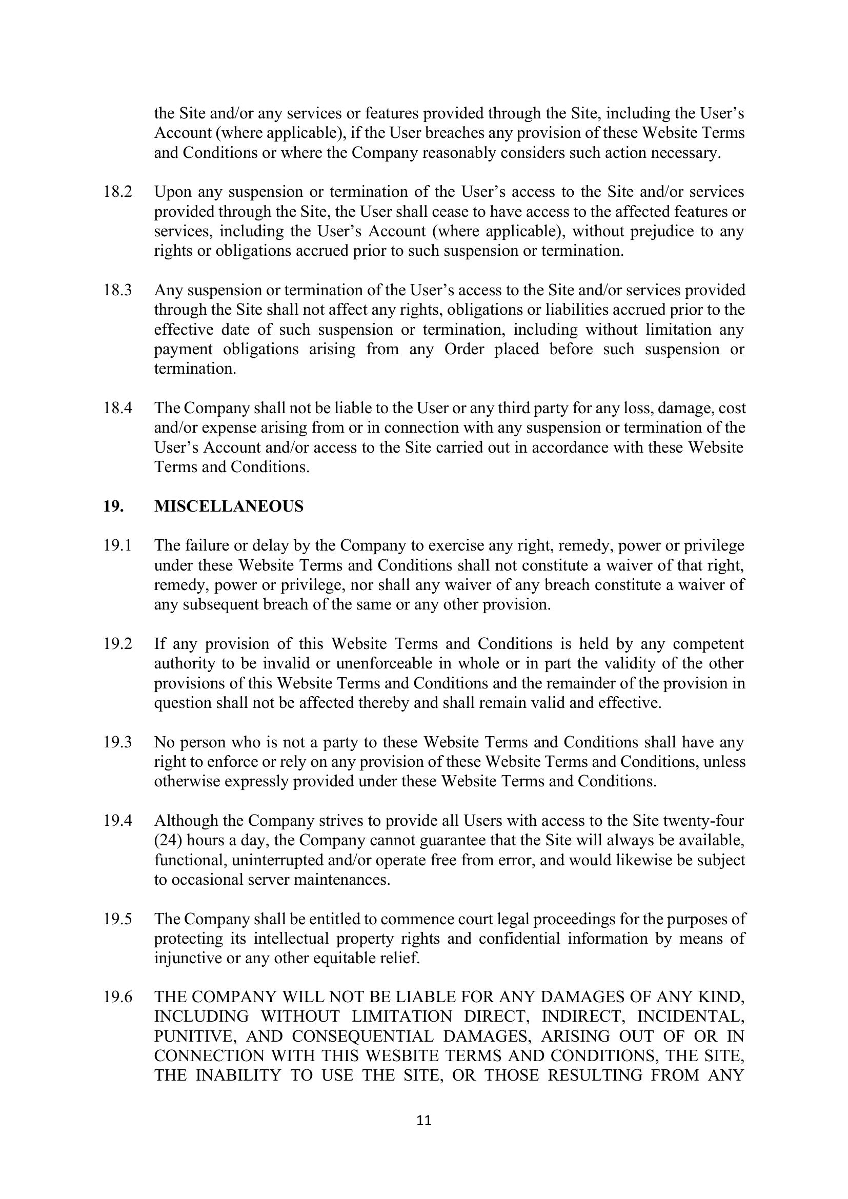 Terms & Conditions page 11